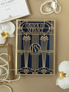 Menu apribile in stile Art Deco dorato Grande Gatsby tagliato al laser / Ordine di servizio