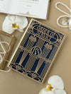 Menu apribile in stile Art Deco dorato Grande Gatsby tagliato al laser / Ordine di servizio