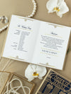 Menu apribile in stile Art Deco dorato Grande Gatsby tagliato al laser / Ordine di servizio