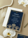 Golden Art Deco Great Gatsby Laser Cut Save the Date with Envelope