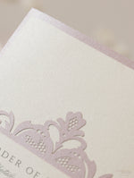Blush and Cream Luxury Laser cut Order of Service / Menu