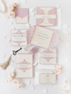 Laser Cut Blush and Cream Belly Band Matching Evening Card
