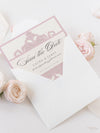 Collezione Blush e Crema Biglietto di nozze Save the Date tagliato al laser