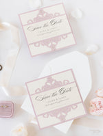 Collezione Blush e Crema Biglietto di nozze Save the Date tagliato al laser