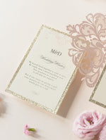 Copertina apribile con nastro glitterato rosa polvere Opulence
