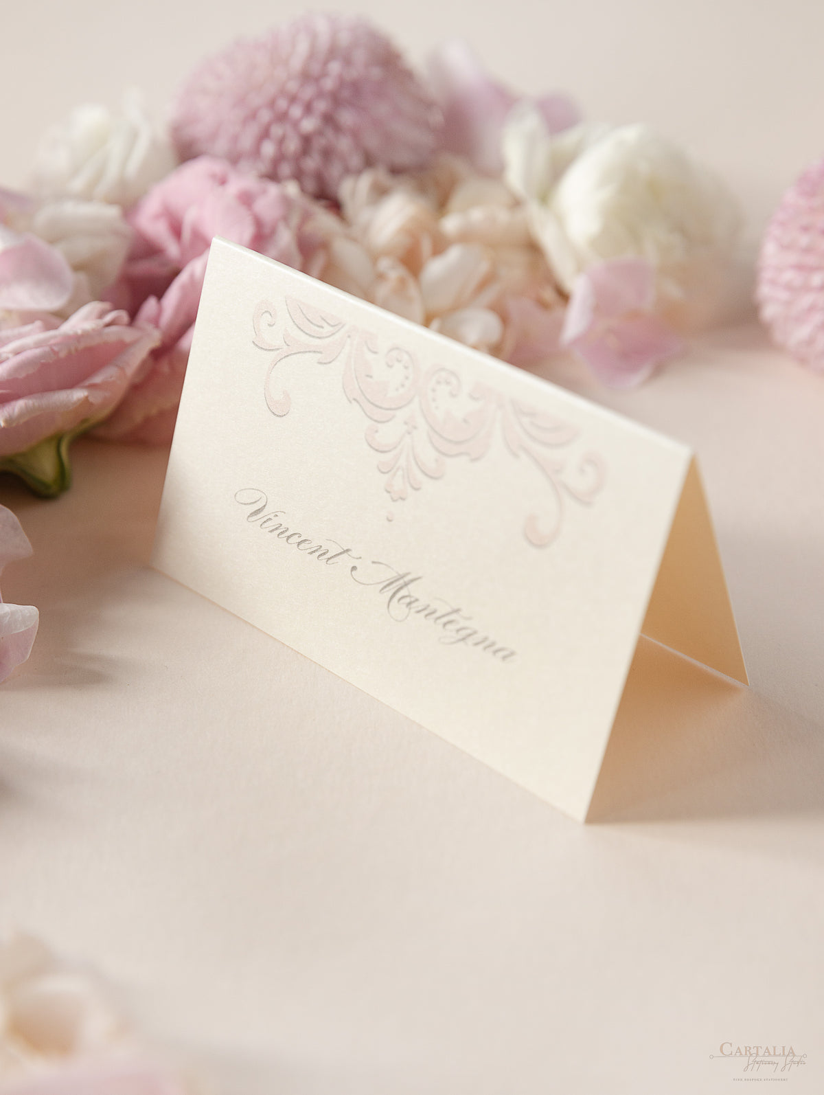 Champagne Decorative Lace Place Card