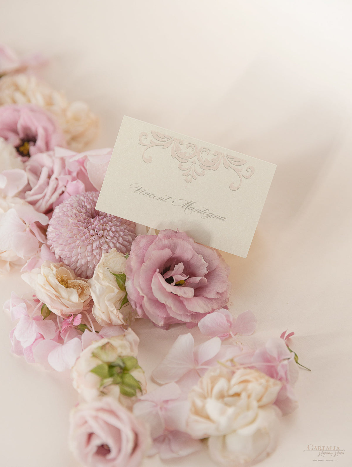 Champagne Decorative Lace Place Card