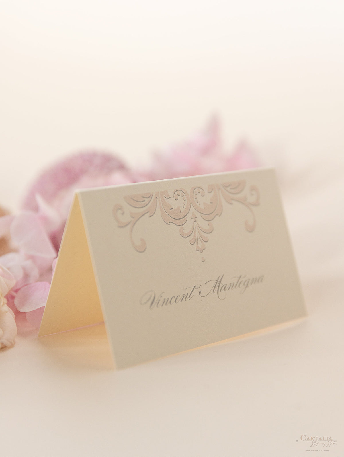 Champagne Decorative Lace Place Card