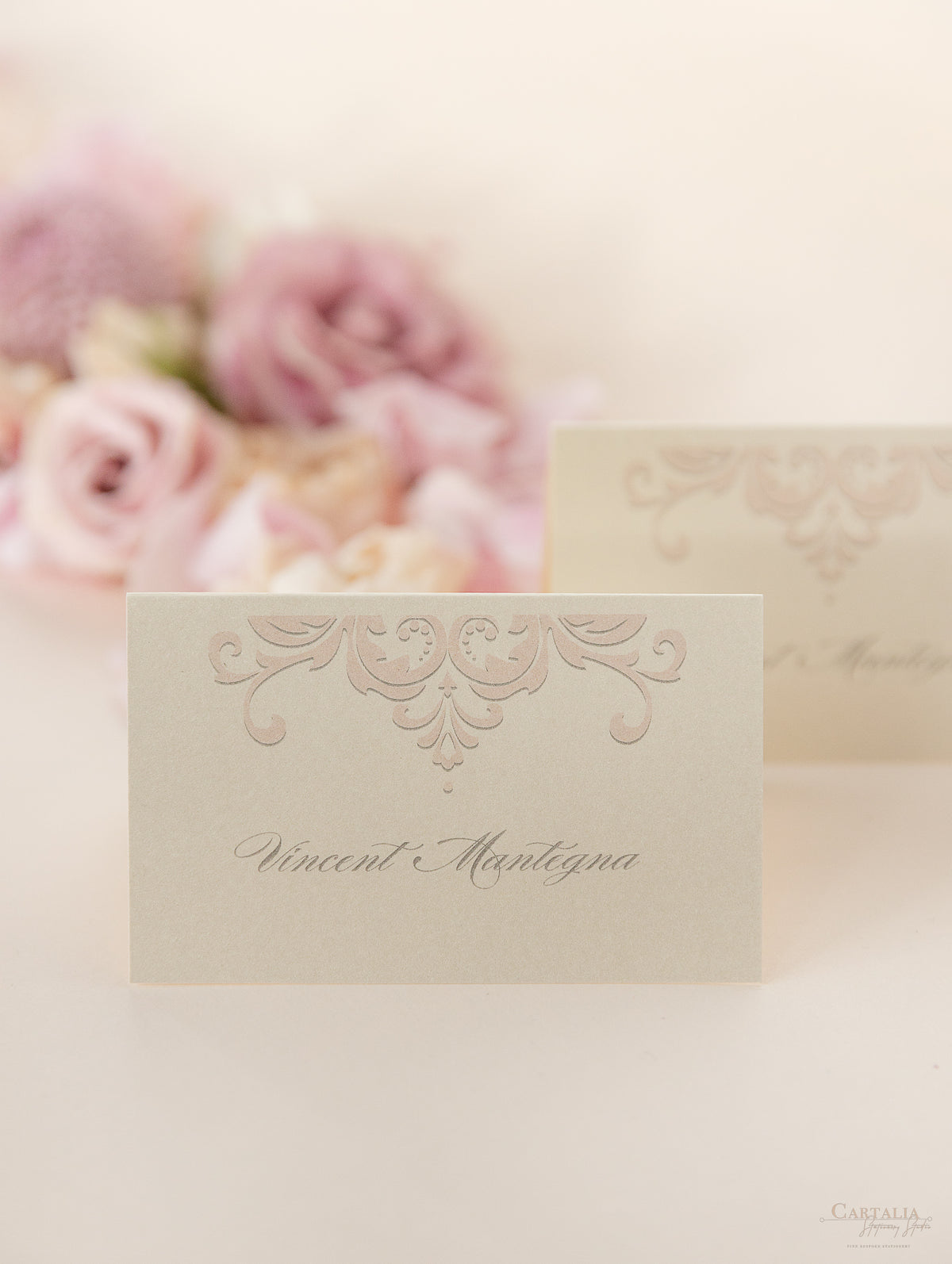 Champagne Decorative Lace Place Card