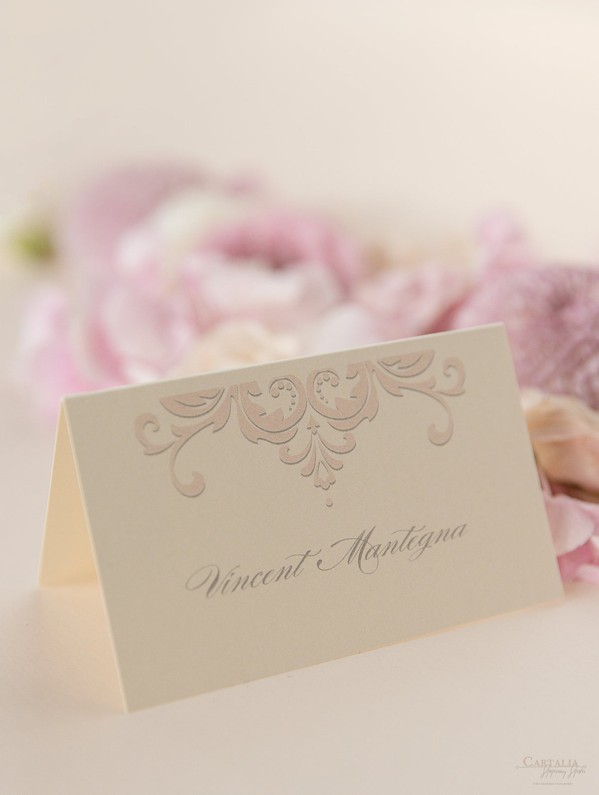 Champagne Decorative Lace Place Card