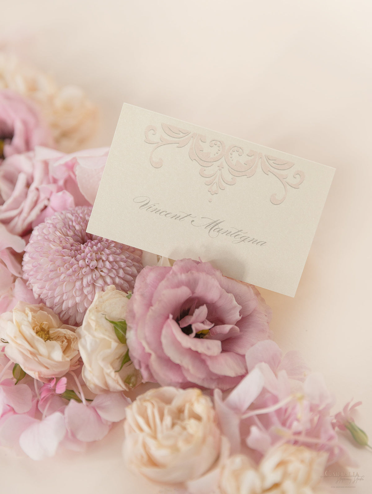 Champagne Decorative Lace Place Card