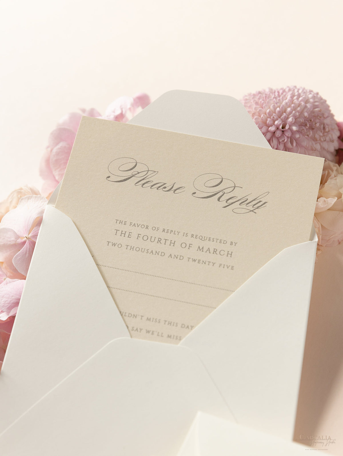 Champagne Laser Cut Lace Pocketfold Wedding Reply Card, Rsvp