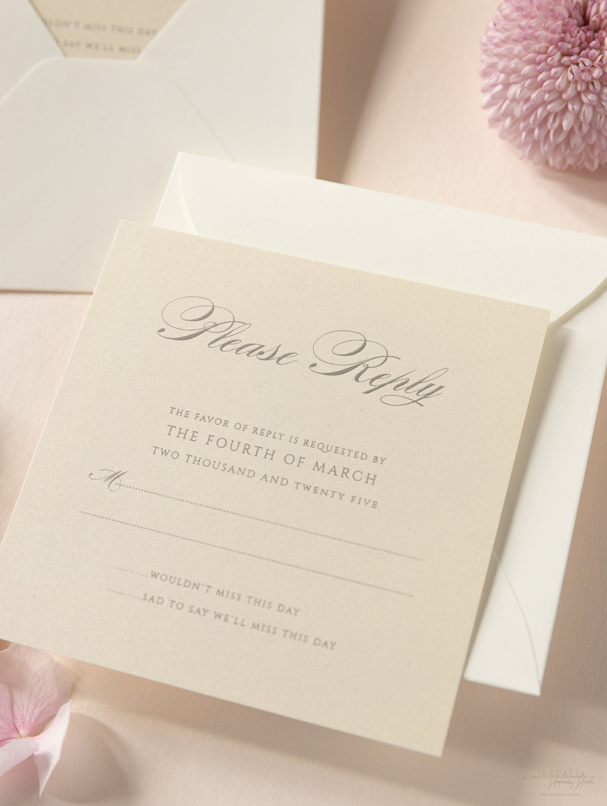 Carte de réponse de mariage en dentelle de laser Champagne, RSVP