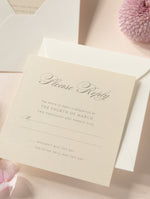 Champagne Laser Cut Lace Pocketfold Wedding Reply Card, Rsvp