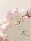 Champagne Laser Cut Lace Save the Date with Envelope