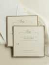 Set di inviti di nozze con taglio laser romantico cancello ornamentale con RSVP e fascia addominale personalizzata