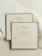 Set di inviti di nozze con taglio laser romantico cancello ornamentale con RSVP e fascia addominale personalizzata