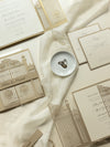 Set di inviti di nozze con taglio laser romantico cancello ornamentale con RSVP e fascia addominale personalizzata