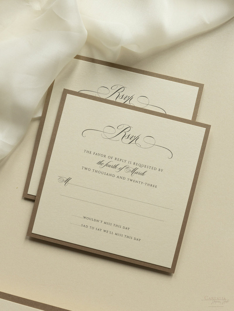 Set di inviti di nozze con taglio laser romantico cancello ornamentale con RSVP e fascia addominale personalizzata