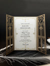 Cancello dorato Hollywood Lasercut, invito a nozze Grande Gatsby con monogramma della fascia di pancia