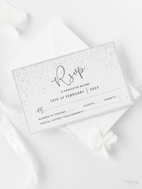 White Winter a Snowflake RSVP Card