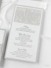 White Winter, un menu tagliato al laser con fiocchi di neve