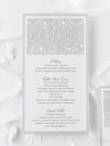 White Winter, un menu tagliato al laser con fiocchi di neve