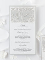 White Winter, un menu tagliato al laser con fiocchi di neve