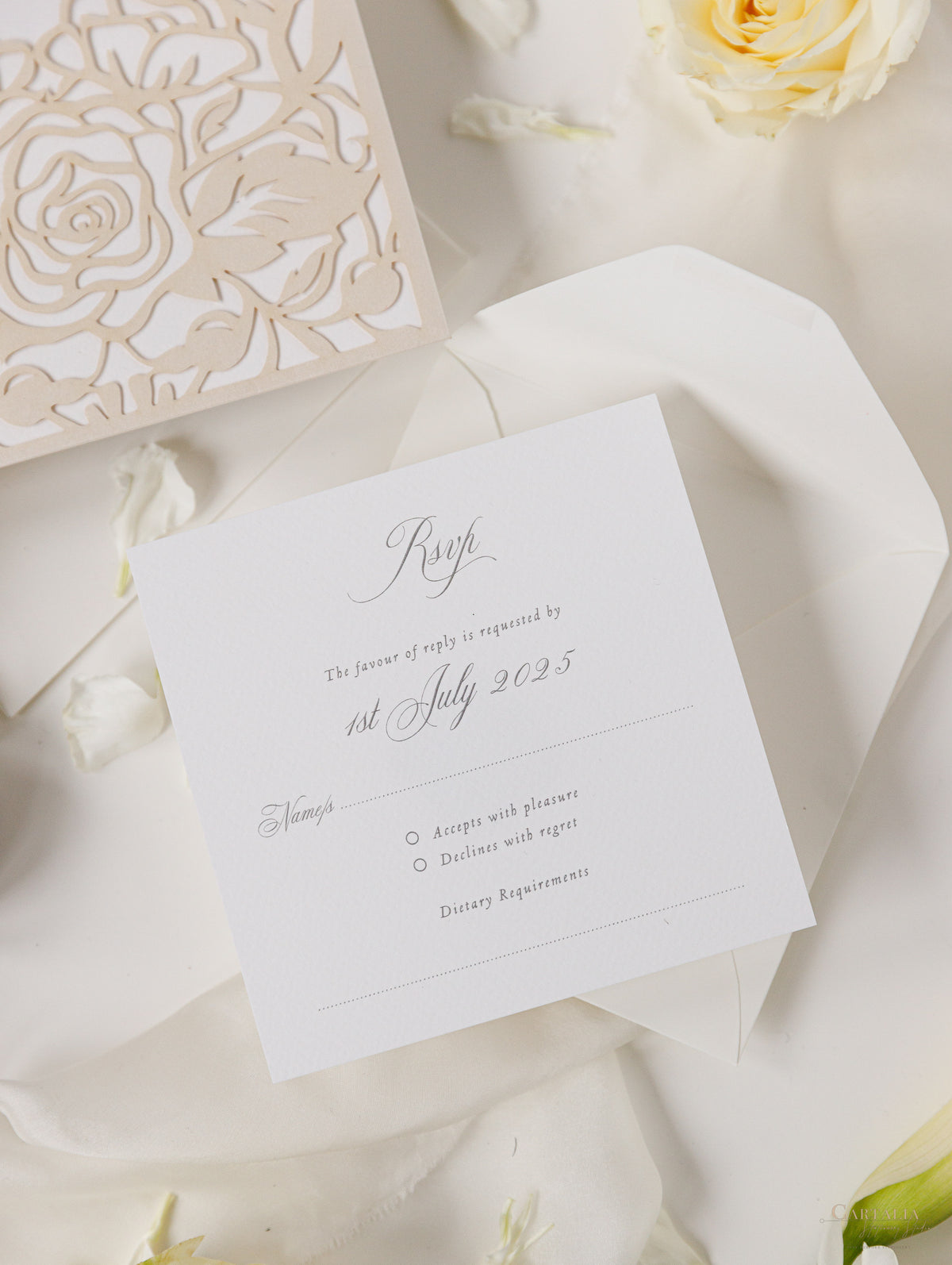 Rsvp / Extra Info for: Classic Elegance Laser cut Invitations