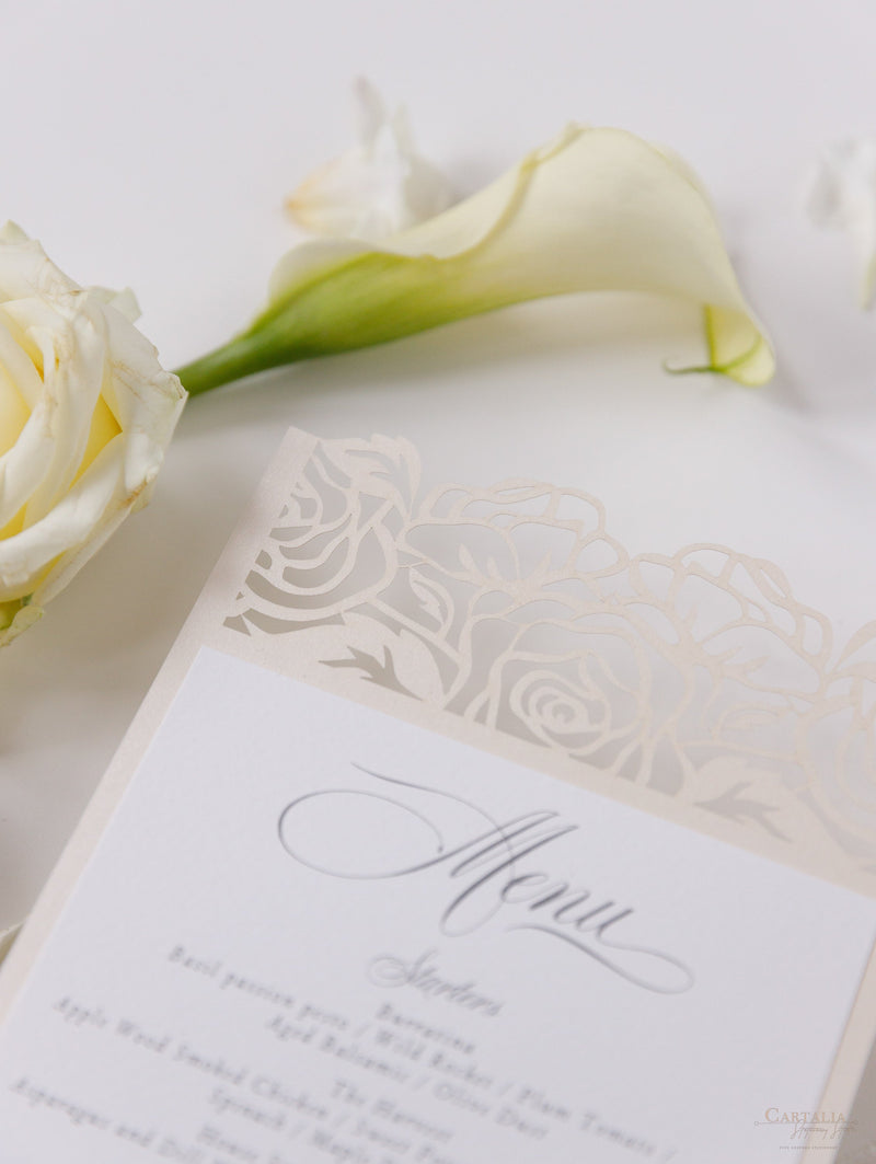Classic Elegance Champagne Laser cut Menu
