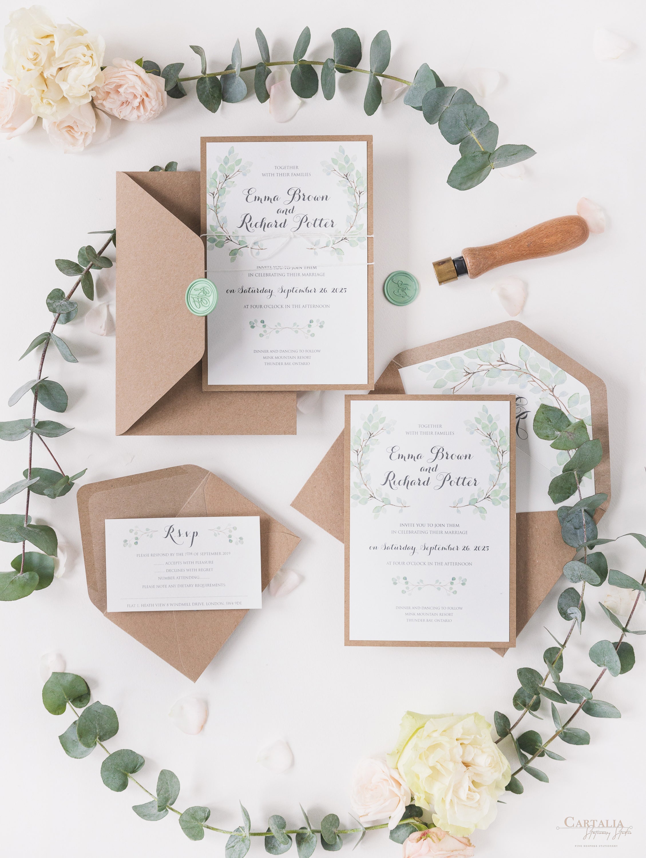 Eucalyptus cheap wedding invitations