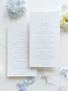 Delicate Luxurious Embossed Menu Cards with Pearl Detail