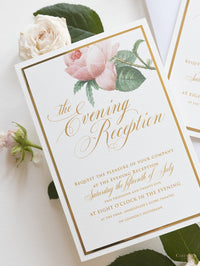 Miroir en or de luxe et crème Roses romantique Roses Invitation du soir