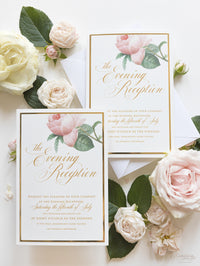 Miroir en or de luxe et crème Roses romantique Roses Invitation du soir