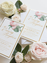 Miroir en or de luxe et crème Roses romantique Roses Invitation du soir