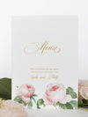 Menù romantico di lusso con rose