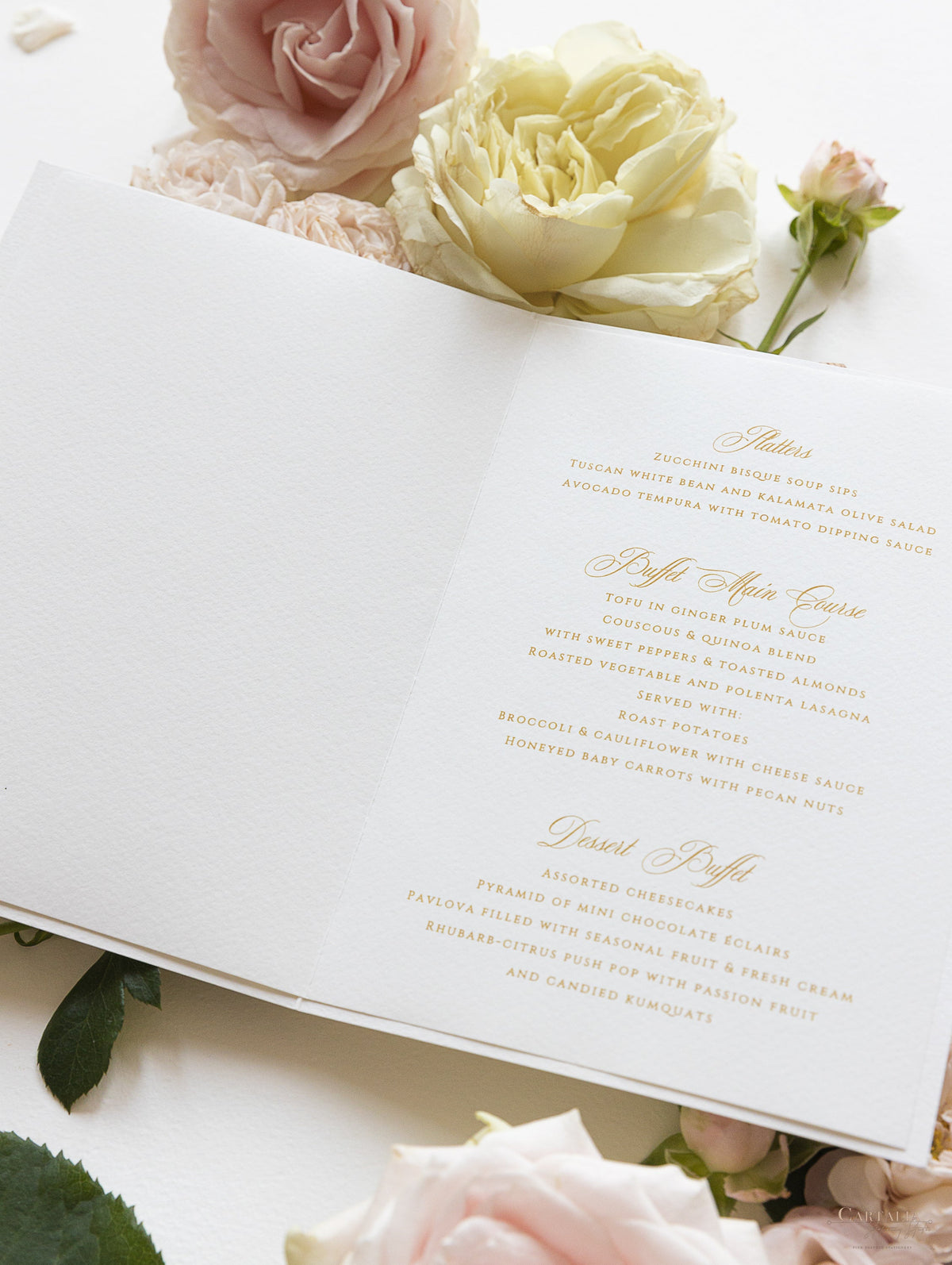 Luxury Romantic Roses Menu