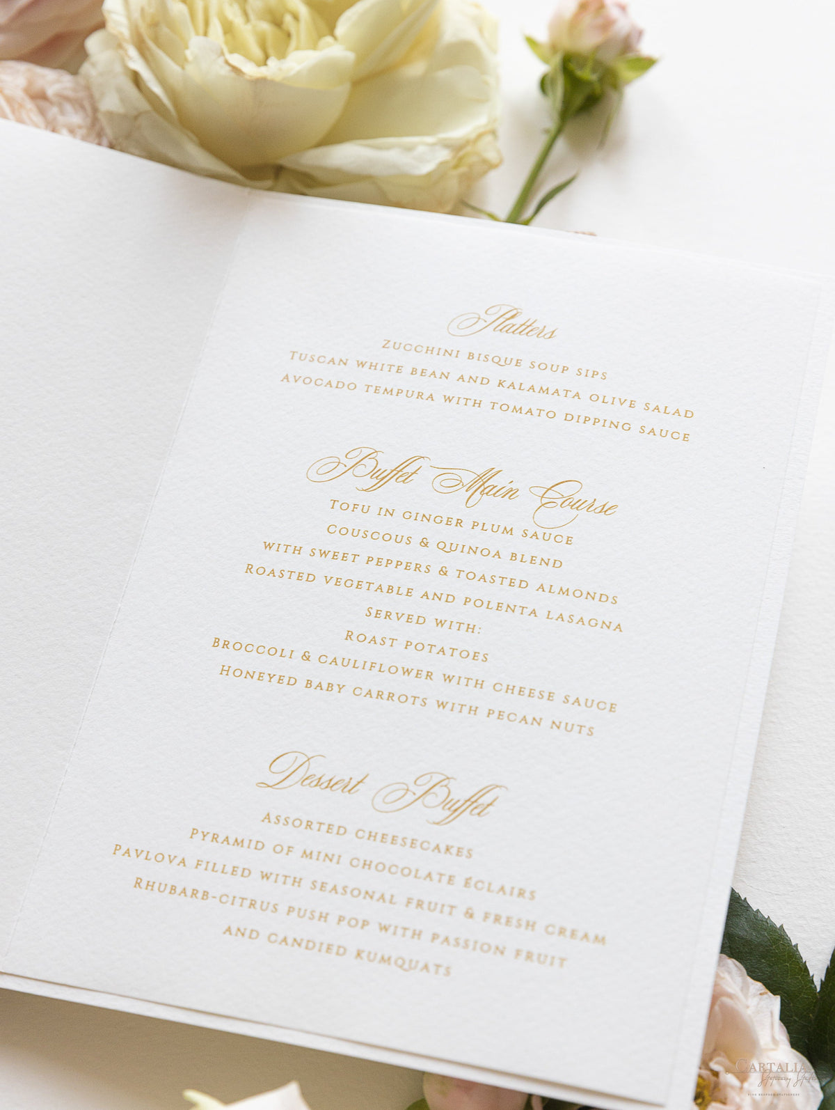 Luxury Romantic Roses Menu