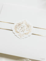 Set da sposa in oro regale, tasca quadrata in avorio, lamina d'oro e crema con lamina d'oro