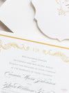 Set da sposa in oro regale, tasca quadrata in avorio, lamina d'oro e crema con lamina d'oro