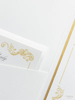 Set da sposa in oro regale, tasca quadrata in avorio, lamina d'oro e crema con lamina d'oro
