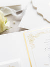 Set da sposa in oro regale, tasca quadrata in avorio, lamina d'oro e crema con lamina d'oro