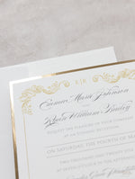 Square Regal Gold Foil Framed Invitation