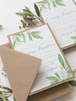 Suite pieghevole Greenery Parchment Pocket - Invito serale/ricevimento