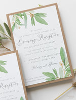 Greenery Parchment Pocket fold suite - Evening/Reception Invitation