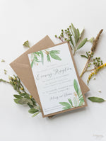Greenery Parchment Pocket fold suite - Evening/Reception Invitation