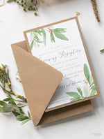 Greenery Parchment Pocket fold suite - Evening/Reception Invitation