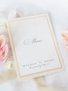Classic Envelope Fold Confetti Pocket Suite in Dusty Pink and Champagne: Menu