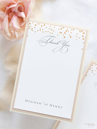 Thank you Card matching to Classic Envelope with Confetti  in Dusty Pink and Champagne