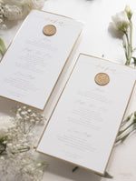 Menu sigillo di ceralacca su misura Cupido Amore con finiture in lamina d'oro